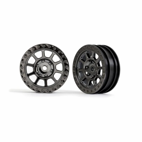 Traxxas Wheels, 2.2 (black chrome) (2) (Bandit front)