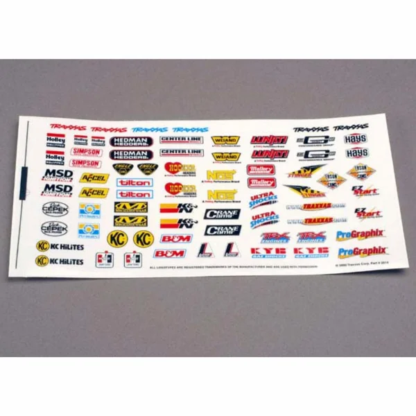 Traxxas Racing Sponsors decal sheet