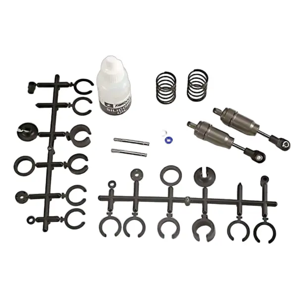 Traxxas Big Bore Shocks (short) (hard-anodized PTFE-coated T6 Aluminium) (assembled with TiN shafts w/ springs)(f/r)(2) (Note: Assembled with 32mm shafts 29mm shafts included) — image 1 of 4