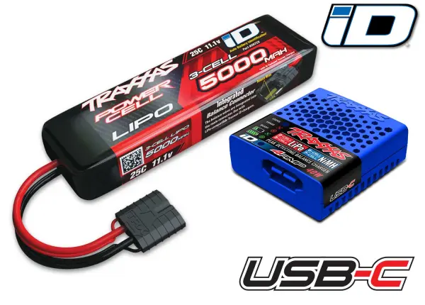 Traxxas 3S LiPo USB-C Completer Pack (5000mAh 3S LiPo + USB-C Charger) &mdash; image 2 of 2