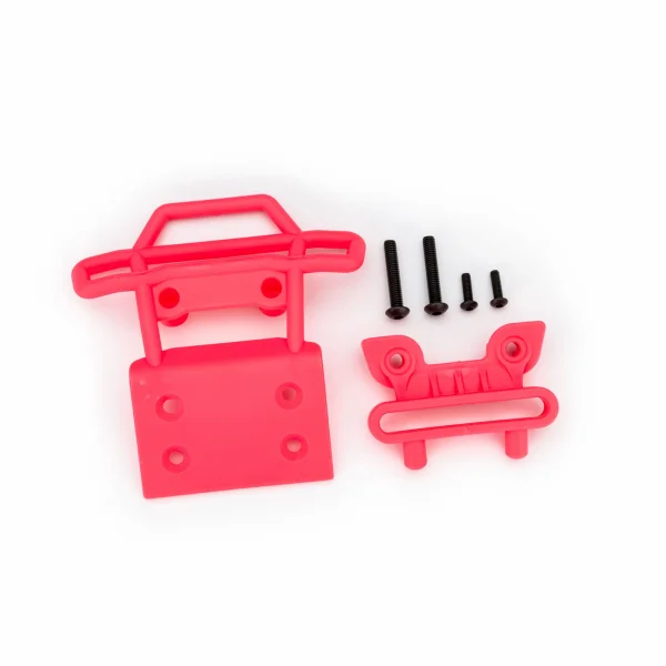 Traxxas Bumper, front/ bumper mount, front / 4x23mm BCS (2)/ 3x10mm BCS (2) (pink)