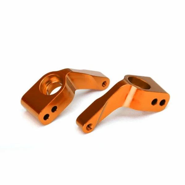 Traxxas Stub axle carriers, Rustler/Stampede/Bandit (2), 6061-T6 aluminium (orange-anodised)/ 5x11mm ball bearings (4)