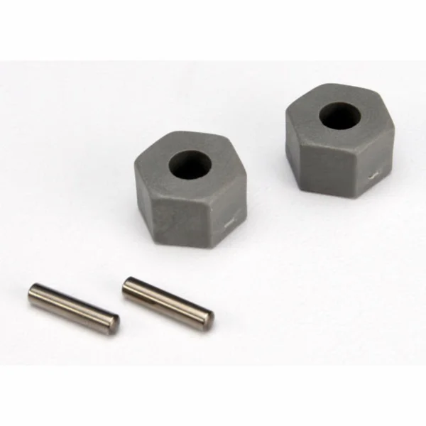 Traxxas 12mm Hex Wheel Hubs (tall offset Rustler/Stampede front) (2)/ axle pins (2.5x10mm) (2)