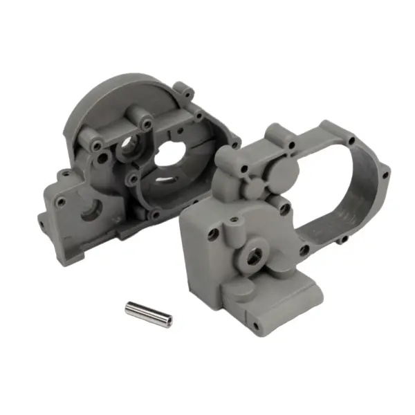 Traxxas Gearbox halves (L R) (grey) w/ idler gear shaft — image 1 of 3