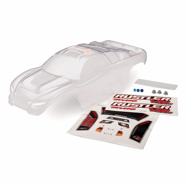 Traxxas Body Rustler (clear requires painting)/window lights decal sheet/ wing and Aluminium hardware