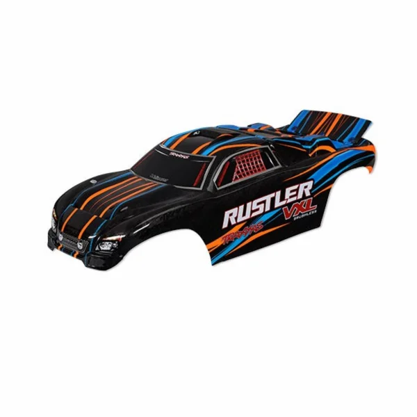 Traxxas Body, Rustler VXL, orange (painted, decals applied)