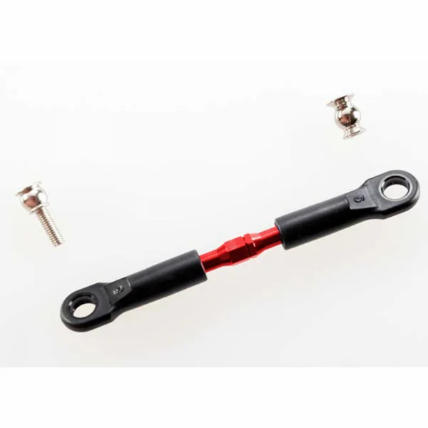 Traxxas Turnbuckle Aluminium (red-anodized) camber link front 39mm (1) (assembled w/rod ends)/hollow balls (2)(See part 3741X for complete camber link set)