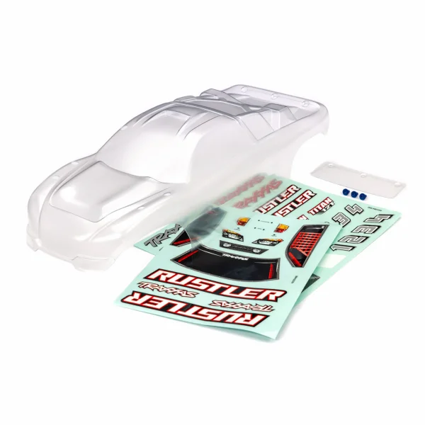 Traxxas Body, Rustler Clear/Decals