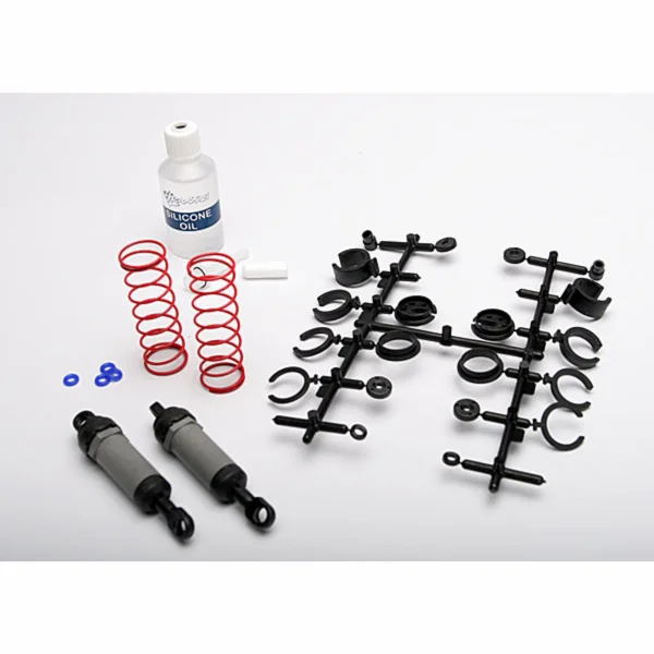 Traxxas Ultra Shocks (grey) (long) (complete w/ spring pre-load spacers springs) (2)