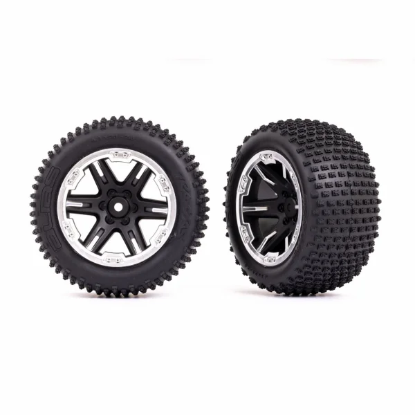 Traxxas Tyres + wheels, assembled, glued (2.8) (RXT black + satin wheels, Alias Tyres, foam inserts) (2WD electric rear) (2) (TSM rated)