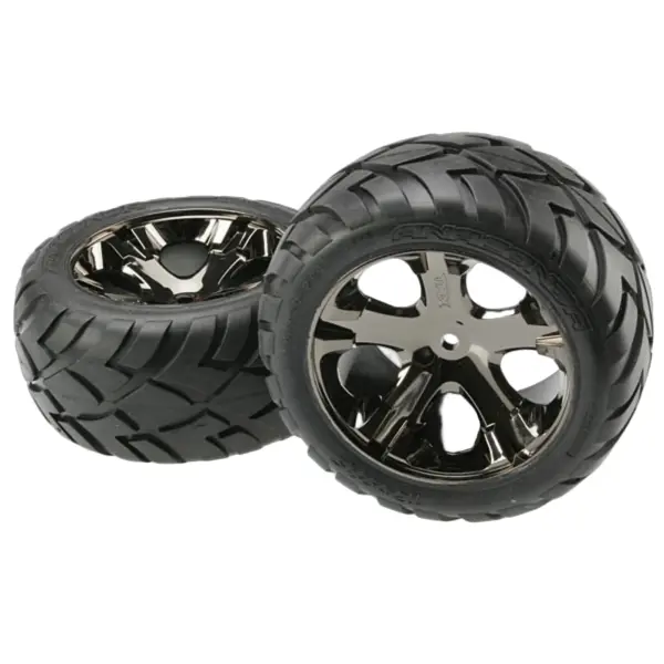 Traxxas Anaconda Tyres Pre Glued On All Star Black Chrome Wheels - 12mm Hex (2WD Elec Rear) — image 1 of 4