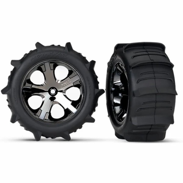 Traxxas 2.8 Paddle Tyres Assembled on Rear Wheels - 1 Pair