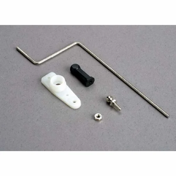 Traxxas Steering rod/ plastic rod end/ chrome threaded ball nut/ servo horn