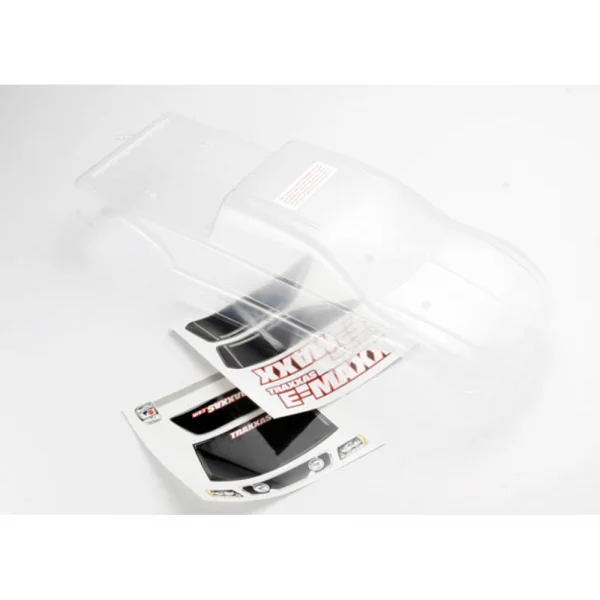 Traxxas Body E-MAXX (long wheelbase) (clear requires painting)/ window lights decal sheet