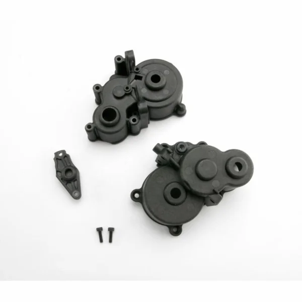 Traxxas Gearbox halves (front rear)/ shift detent ball/ spring/ 4mm GS/ shift shaft seal glued/ 2.5x8mm CS (2)