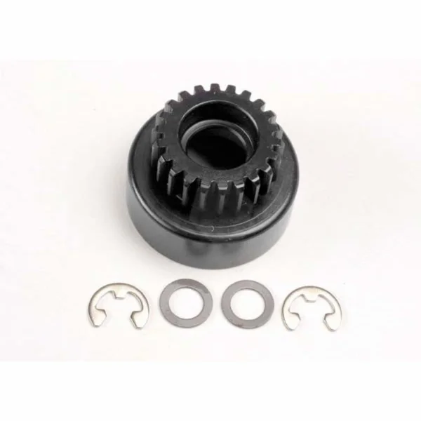 Traxxas Clutch bell (22-tooth)/ 5x8x0.5mm fiber washer (2)/ 5mm E-clip (requires 4611-ball bearings 5x11x4mm (2)