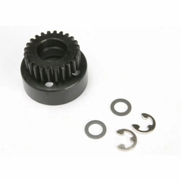 Traxxas Clutch bell (24-tooth)/ 5x8x0.5mm fiber washer (2)/ 5mm E-clip (requires 4611-ball bearings 5x11x4mm (2)