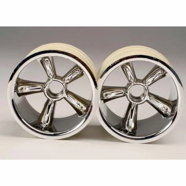 Traxxas Pro Star Chrome Wheels - 2.2 Inch Diameter - Bearing Fit