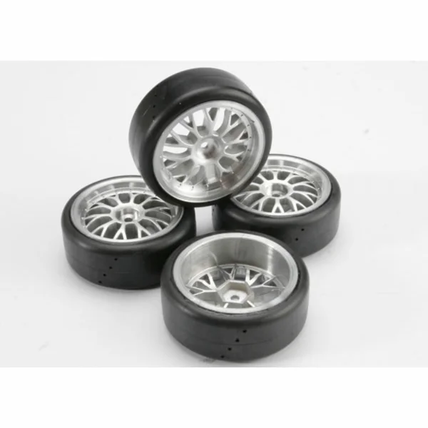 Traxxas Tires Pro-Trax on-road (medium compound with contoured inserts) (mounted and glued to part 4872 wheels) (2 left 2 right)