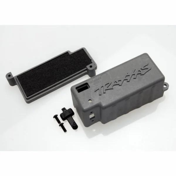 Traxxas Box battery (grey)/ adhesive foam chassis pad/charge jack plug (rubber)