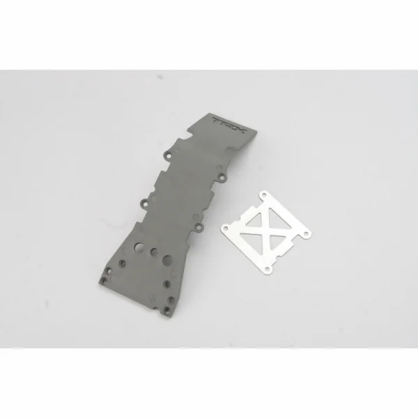 Traxxas Skidplate front plastic (grey)/ stainless steel plate