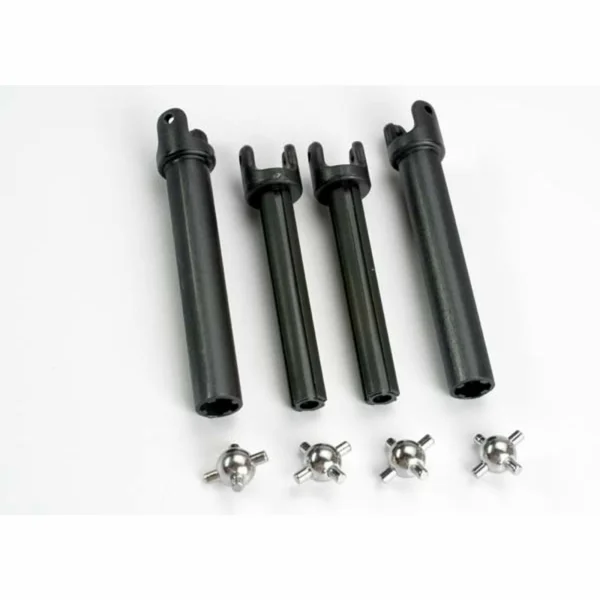 Traxxas Half shafts long (heavy duty) (external-splined (2) internal-splined (2)/ metal U-joints (4)