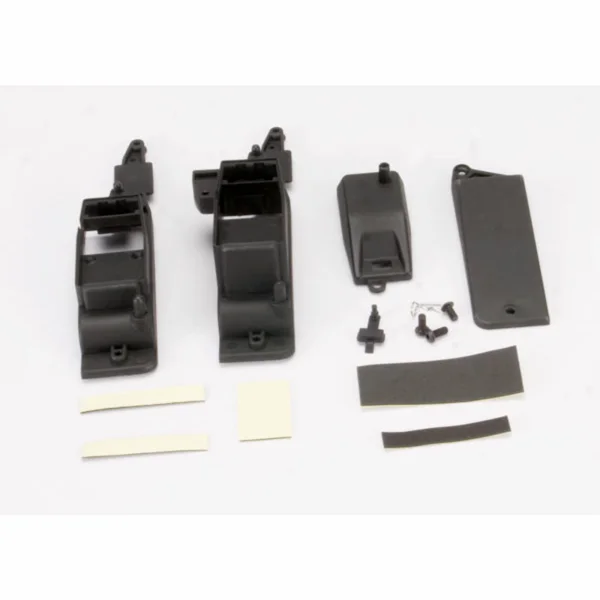 Traxxas Box receiver battery (2)/ cover/ foam pad adhesive/ charge jack plug (rubber)/ 4x8mm BCS (1)/ 4x12mm BCS (2) (contains both boxes to accommodate either AA battery holder or RX flat pack)