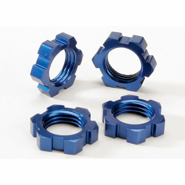 Traxxas Wheel nuts splined 17mm (blue-anodized) (4)