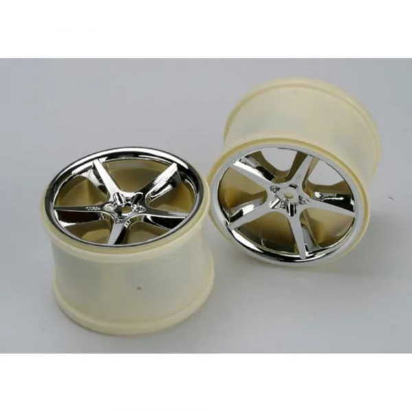 Traxxas Gemini 3.8 Wheels (chrome) (2) (also fits MAXX series)