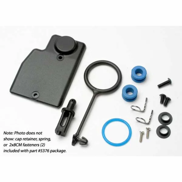 Traxxas Rebuild kit fuel tank (includes: mounting post grommets (2) tank guard mounting clips (2) cap o-ring cap o-ring retainer cap pull ring spring hardware)