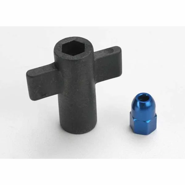 Traxxas Antenna crimp nut Aluminium (blue-anodized)/ antenna nut tools