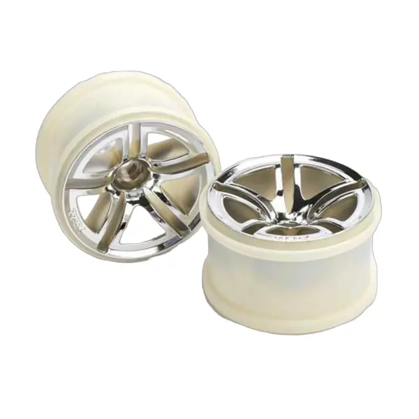 Traxxas Twin-Spoke 2.8 Wheels (chrome) (nitro rear/ electric front) (2) — image 1 of 4