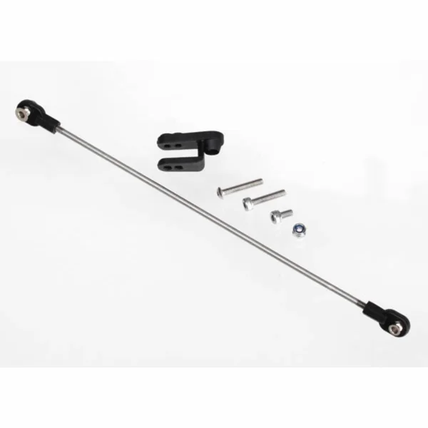 Traxxas Rudder pushrod assembled/ servo horn/ 3x18mm BCS (stainless) (1)/ 3x15mm CS (stainless) (1)/ 3x6mm CS (stainless) (1)/ NL 3.0 (1)