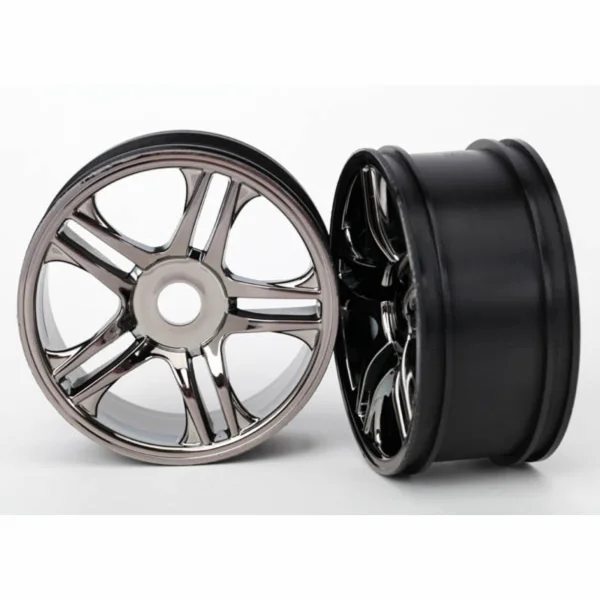 Traxxas Wheels split-spoke (black chrome) (front) (2)