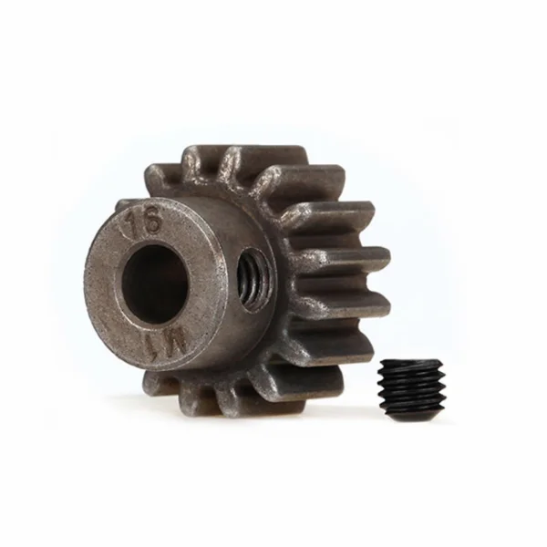 Traxxas Hardened Pinion Gear - 16T - 1 Mod Pitch - 5mm Bore (Compatible With Steel Spurs)