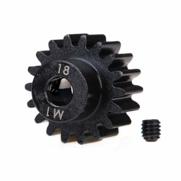 Traxxas Hardened Machined Pinion Gear - 18T - 1 Mod Pitch - 5mm Bore (Compatible With Steel Spurs)