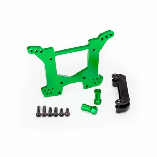 Traxxas Shock tower rear 7075-T6 Aluminium (green-anodized) (1)/ body mount bracket (1)