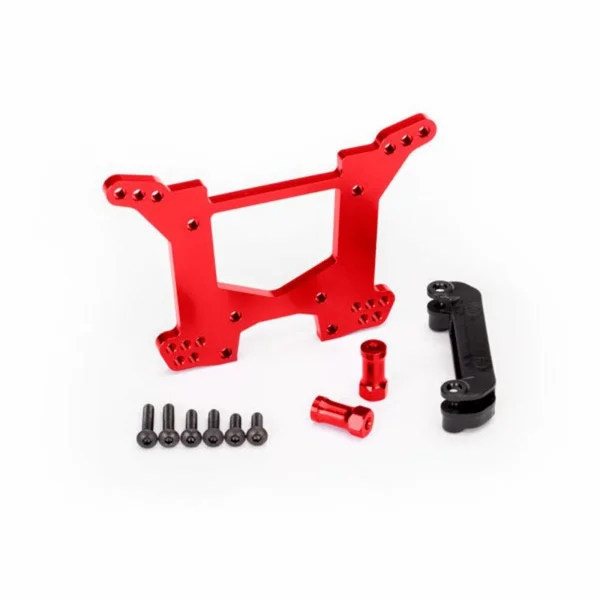 Traxxas Shock tower rear 7075-T6 Aluminium (red-anodized) (1)/ body mount bracket (1)