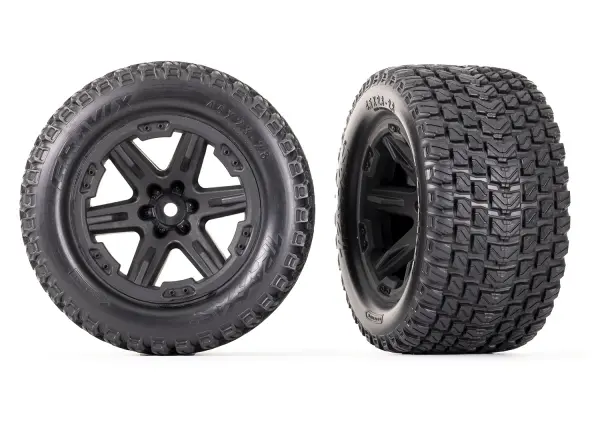 Traxxas Gravix 2.8 TSM Tyres Glued on RXT Black Wheels - 4WD FR/RR Or 2WD FR(2) — image 2 of 2