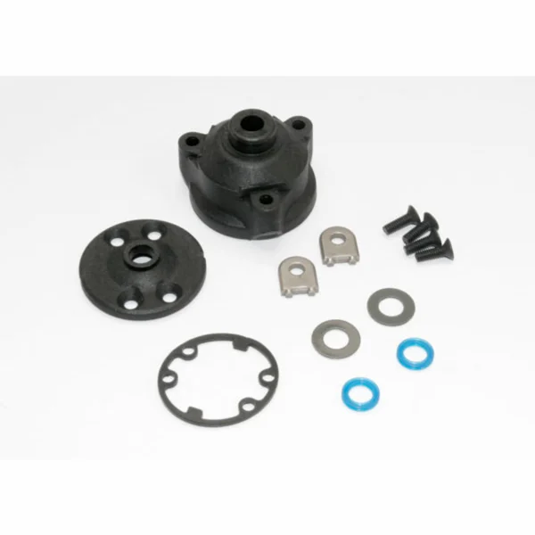 Traxxas Housing center differential/ x-ring gaskets (2)/ ring gear gasket/ bushings (2)/ 5x10x0.5 TW (2)/ CCS 2.5x8 (4)