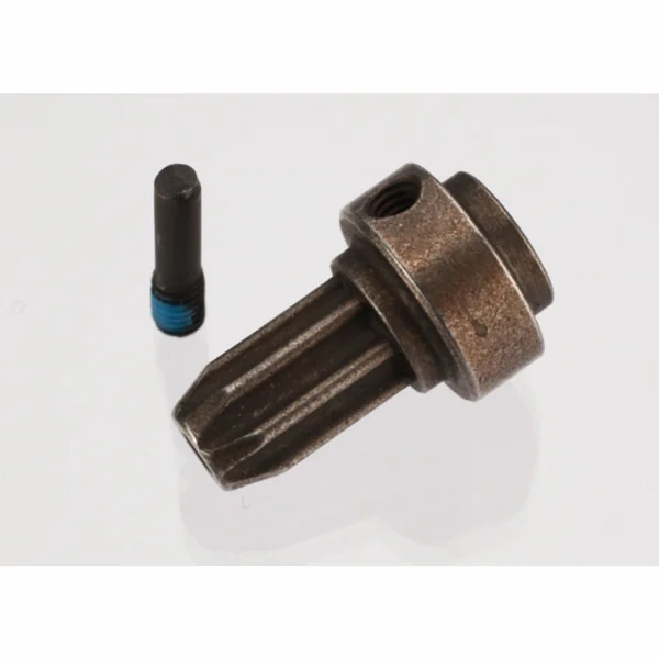 Traxxas Drive hub front hardened steel (1)/ screw pin (1)