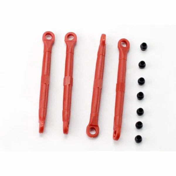 Traxxas Toe link front rear (molded composite) (red) (4)/ hollow balls (8)
