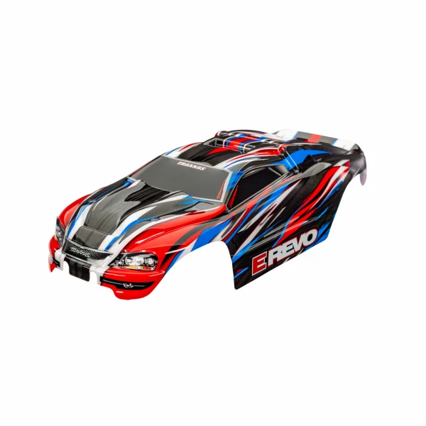 Traxxas Body, 1:16 E-Revo, red + blue (painted, decals applied)