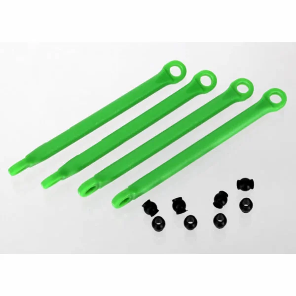 Traxxas Push rod (molded composite) (green) (4)/ hollow balls (8)