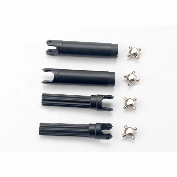 Traxxas Half shafts left or right (internal splined half shaft (2)/external splined half shaft) (2)/ metal u-joints (4)
