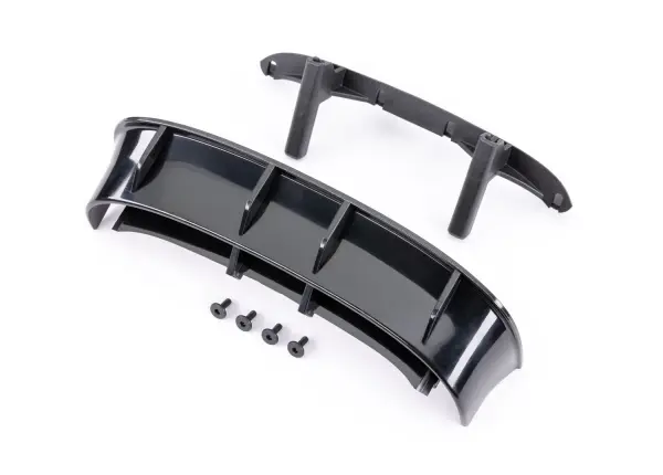 Traxxas Wing, Ford Fiesta ST Rally (black)/ body posts, rear/ 3x8mm FCS (4) (fits 7412 series bodies) — image 2 of 2