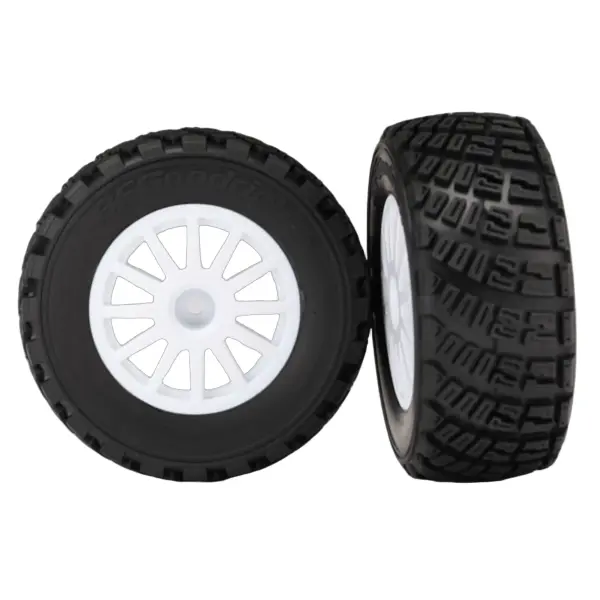 Traxxas Tires wheels assembled glued (White wheels BFGoodrich Rally gravel pattern S1 compound tires foam inserts) (2) — image 1 of 4