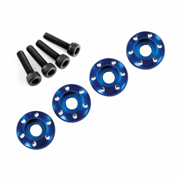 Wheel nut washer - machined Aluminium - blue / 3x12mm CS (4)
