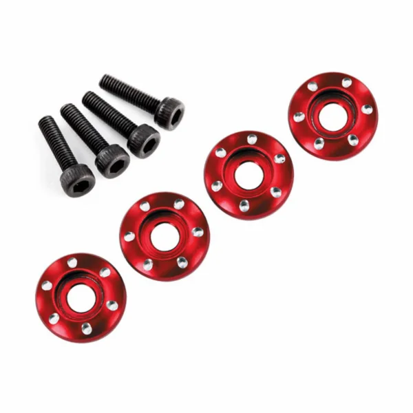 Wheel nut washer - machined Aluminium - red / 3x12mm CS (4)