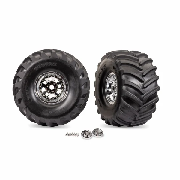 Traxxas Terra Groove Tyres Mounted on Chrome Wheels (2)